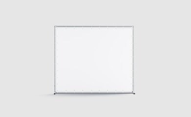 Blank white press wall mockup, isolated on gray background