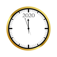 clock shortly before 2020 new year vector illustration EPS10