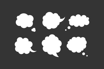 Blank empty speech bubble collection vector. Stickers of speak cloud vector set.