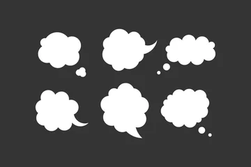 Dekokissen Blank empty speech bubble collection vector. Stickers of speak cloud vector set. © denis08131