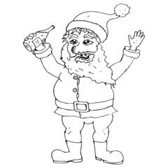 Drunk Santa Claus. Vector illustration