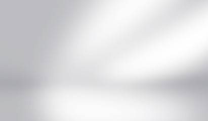 Abstract studio background gradient silver gray wall in empty room template