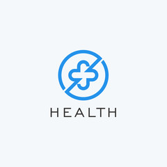 Obraz premium Cross plus medical health logo design icon vector template