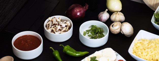 ingredients for a homemade pizza