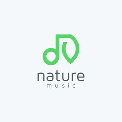 Abstract music nature logo design icon vector template