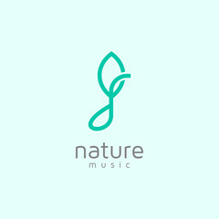 Abstract music nature logo design icon vector template