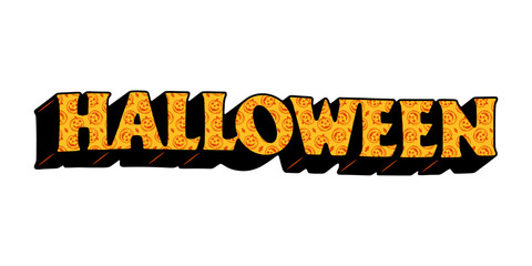 HALLOWEEN TEXT WITH PUMPKIN PATTERN COLOR WHITE BACKGROUND