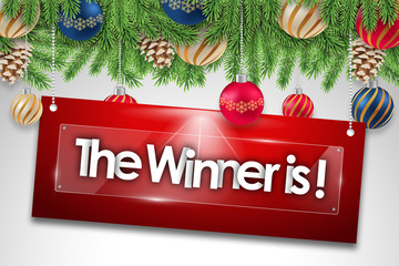 the winner is in christmas background