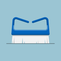 Foot cleaning brush vector flat design.