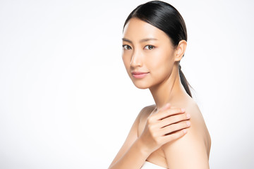 Beautiful Young Asian Woman with Clean Fresh Skin,