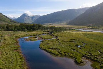 Aerial view of Loch Etive Argyll and Bute Scotland