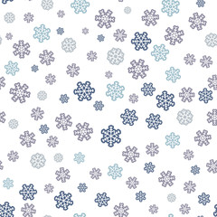 Snowflake seamless pattern. Snow on white background. Abstract wallpaper, wrapping decoration. Symbol winter, Merry Christmas holiday, Happy New Year celebration Vector illustration.