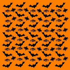 set of halloween bat spider and ghost