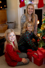 Obraz na płótnie Canvas Family at home at Christmas time