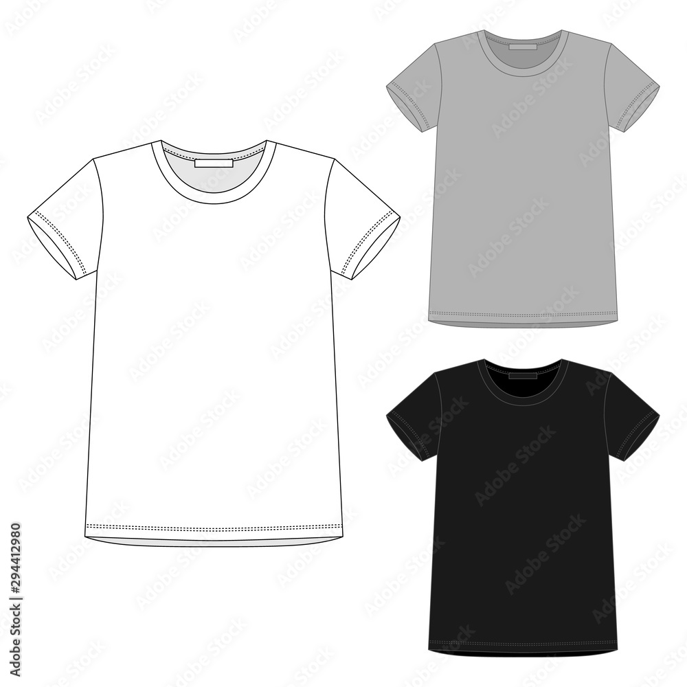 Poster set of t-shirt design template isolated on white background. white, gray, black colors.