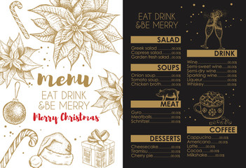 Naklejka premium Christmas menu. Vector hand drawn illustration.