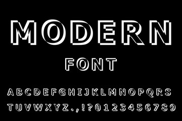 Modern artistic trend of the font for the English alphabet
