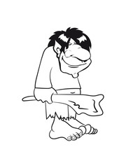 troll witzig cartoon keule spitzohr märchen wald fabeln sagen fantasy einfarbig