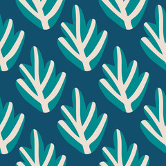 Leaf seamless pattern. Doodle leaves fabric textile design. Simple backdrop
