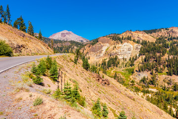 Road in Lassen Volcanic National Park, California, USA