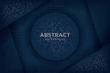 Abstract navy blue 3d backgrounds with overlapping layers.