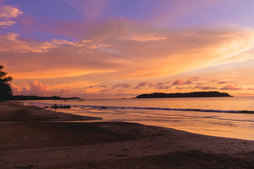 Fototapeta na wymiar Beautiful sunset at Ngapali Beach in Myanmar