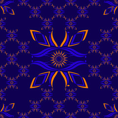 purple with orange geometric pattern