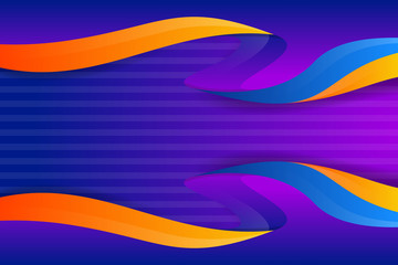 Liquid color background design. Fluid gradient orange, blue and purple colors shapes composition. Futuristic design posters. linear stripped pattern