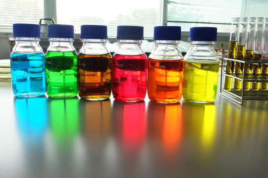 bottle in laboratory