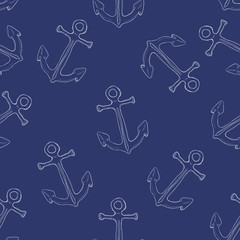 Vector Seamless Pattern of Sketch Anchors