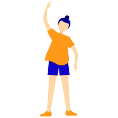 Vector sport girl. Flat character, yoga women.