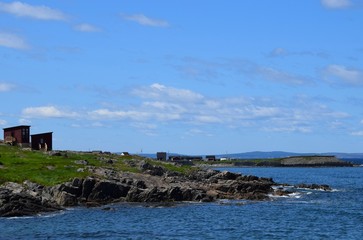 Fototapeta na wymiar coastline landscape in the town of Bonavista, Bonavista Peninsula Newfoundland and Labrador, Canada 
