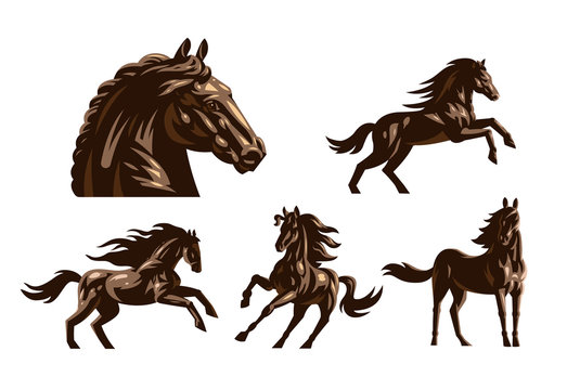 Horse images in classic minimal style.