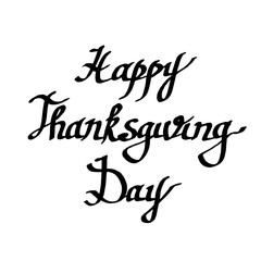 Vector Happy thanksgiving day handwriting monogram calligraphy. Black and white engraved ink art isolated.