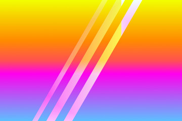 Bright neon geometric background. Fluorescent gradient colors texture. Simple shapes illustration