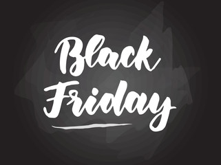 Black friday lettering on chalkboard