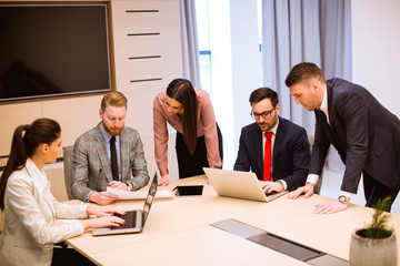 Business people working together in the modern office