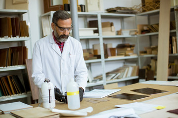 Fototapeta premium Senior male researcher in a lab