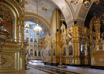 Podolsk, Russia September 19, 2019 - The interior of the Orthodox Church.