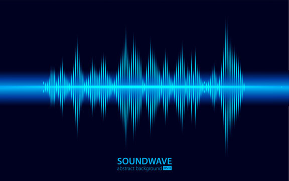 Soundwave vector abstract background. Music radio wave. Sign of audio digital record, vibration, pulse and music soundtrack.
