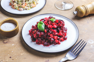 Assortment salad of Russian cuisine
