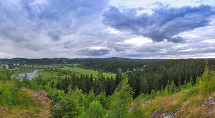 Fototapeta na wymiar The view from the Fort of Paaso in Karelia