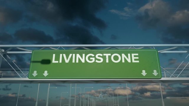 the plane landing in Livingstone zambia