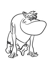 troll witzig cartoon doof lustig spitzohr märchen wald fabeln sagen fantasy einfarbig