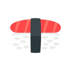 Tuna meat rice sushi icon. Flat illustration of tuna meat rice sushi vector icon for web design