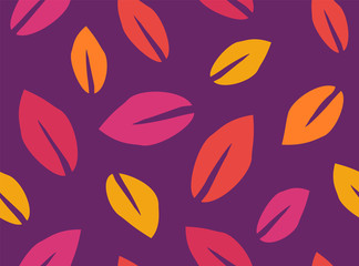 Autumn Leaves Pattern. Endless Background. Seamless
