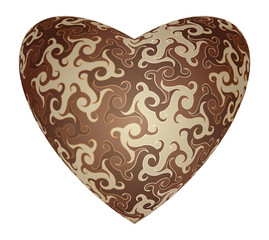 Chocolate candy in the form of heart.