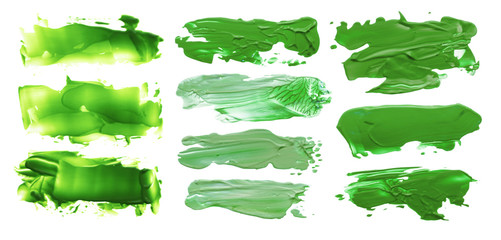 collection of abstract acrylic brush strokes blots