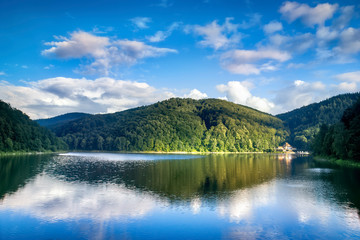 bystrzyckie lake in zagorze slaskie in Poland - 294430301