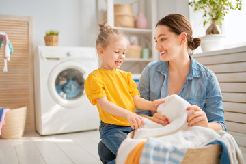 family doing laundry